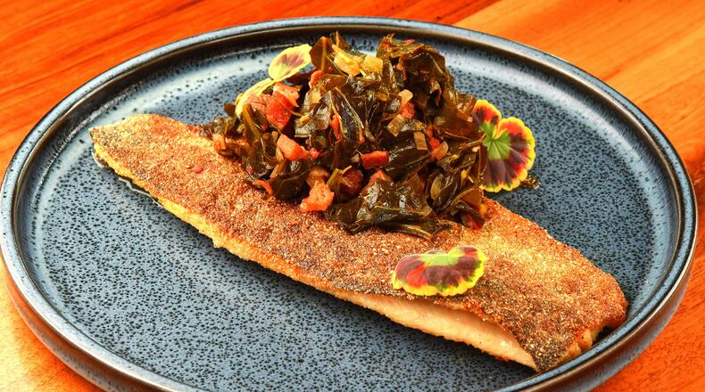 Good Word Brewing’s Cornmeal-Crusted Trout and Collards
(Chris Hunt for The Atlanta Journal-Constitution)