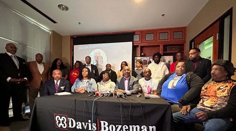 The family of Johnny Hollman and their attorneys announced Thursday they were suing the City of Atlanta at the offices of the Davis Bozeman Johnson law firm.
