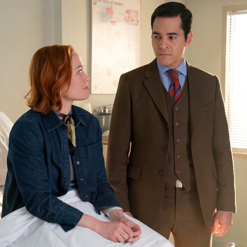 Will Trent (Ramon Rodriguez) checks in with Angie Polaski (Erika Christensen) at the hospital during the season 3 finale of "Will Trent." The show is the most prominent production currently shooting in Georgia. (Zac Popik/Disney)