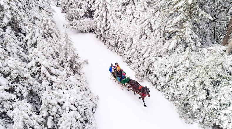 Nestled atop a 4,848-foot range in West Virginia, the Snowshoe Mountain Resort offers a variety of winter activities.
Courtesy of Snowshoe Mountain.