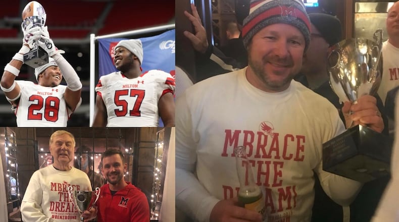 A mix of photos from the night Milton High School became Georgia’s Class AAAAAAA football champions.