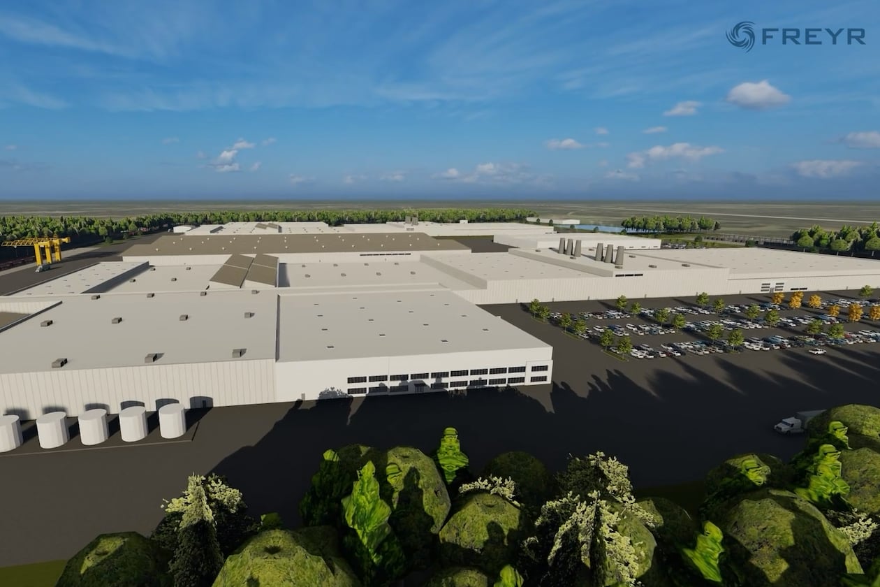 This is a rendering of Freyr Battery's proposed factory in Coweta County, which was canceled in early 2025.(Handout)