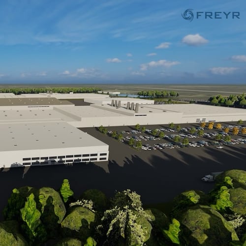 This is a rendering of Freyr Battery's proposed factory in Coweta County, which was canceled in early 2025.(Handout)