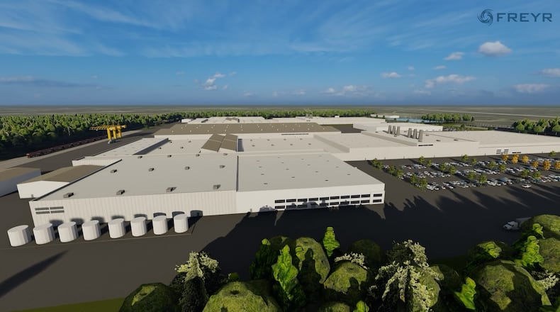 This is a rendering of Freyr's planned factory in Coweta County. Now company officials say the $2.6 billion project is no longer moving forward. (Courtesy of Freyr Battery)