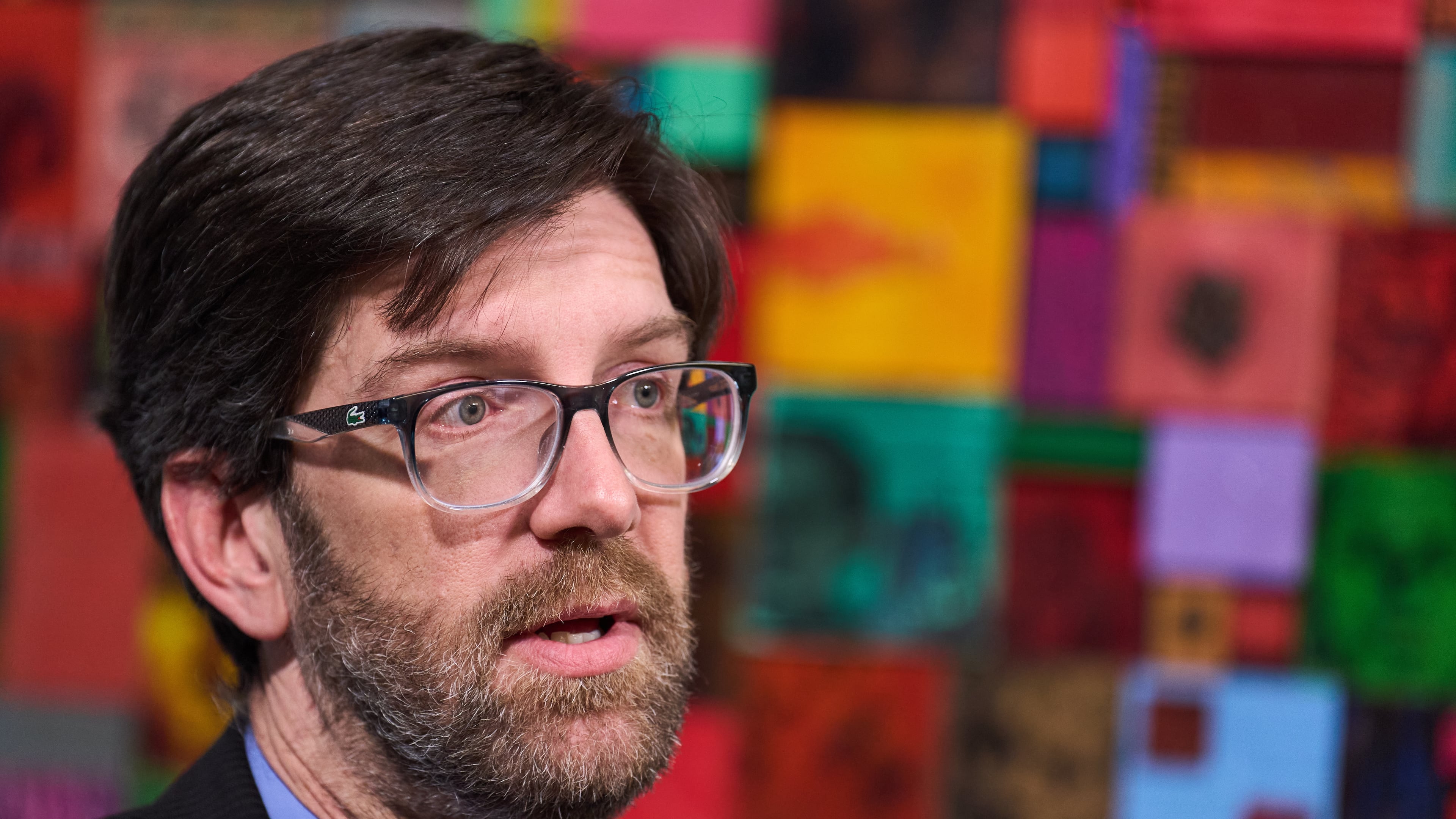 Simon Sandoval-Moshenberg, a lawyer on Kilmar Abrego Garcia's legal team who specializes in federal immigration cases, is interviewed in Fairfax, Va., Monday, Dec. 15, 2025. (AP Photo/Jacquelyn Martin)