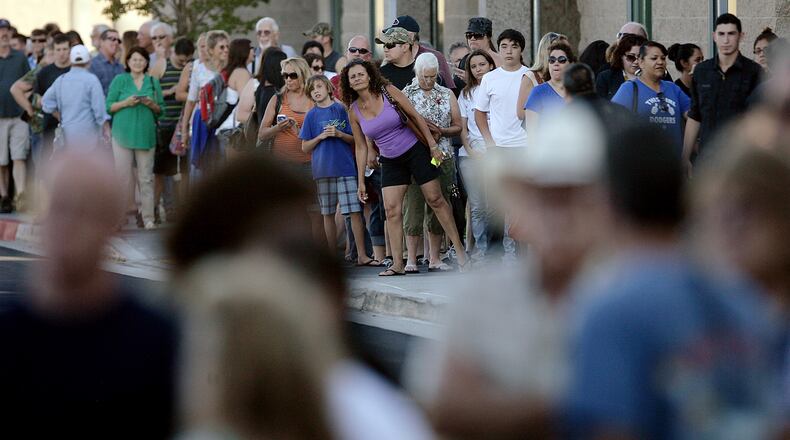 People arrive to hear city, county and federal officials speak about a plan to process immigrants detained in Texas at the Murrieta U.S. Border Patrol facility, at the Murrieta Mesa High School auditorium Wednesday, July 2, 2014, in Murrieta, Calif. (AP Photo/The Press-Enterprise, Terry Pierson) People arrive to hear city, county and federal officials speak about a plan to process immigrants detained in Texas at the Murrieta, Cal., U.S. Border Patrol facility, at the Murrieta Mesa High School auditorium last week. AP/The Press-Enterprise/Terry Pierson