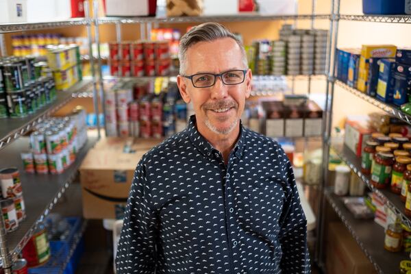 Greg Cole, executive director of Emmaus House in Atlanta's Peoplestown community, in the organization’s food pantry on June 3, 2021. (Ben Gray for The Atlanta Journal-Constitution)