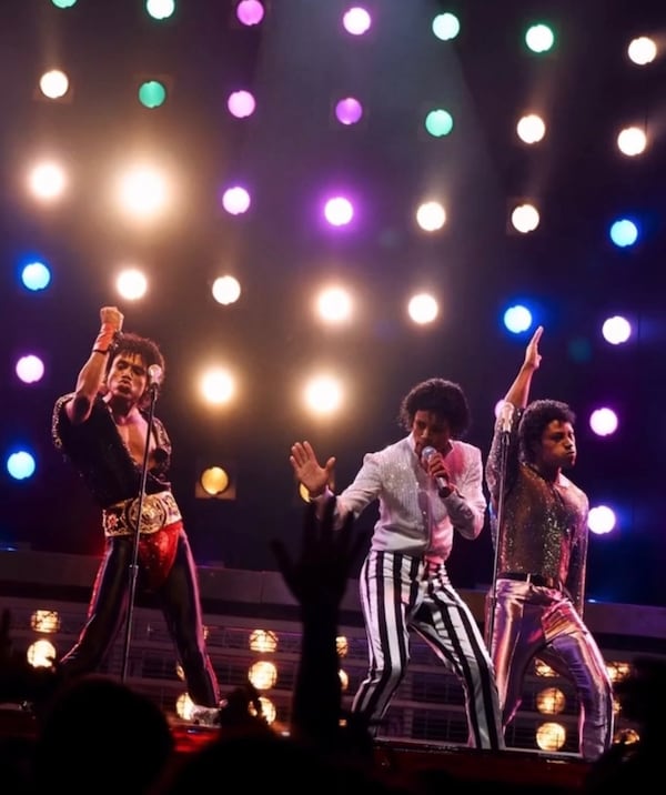 Tre' Horton (left) plays Marlon Jackson in the film "Michael." Marlon was known as the Jackson brother who could go toe to toe with Michael on the dance floor or stage.  (Lionsgate)