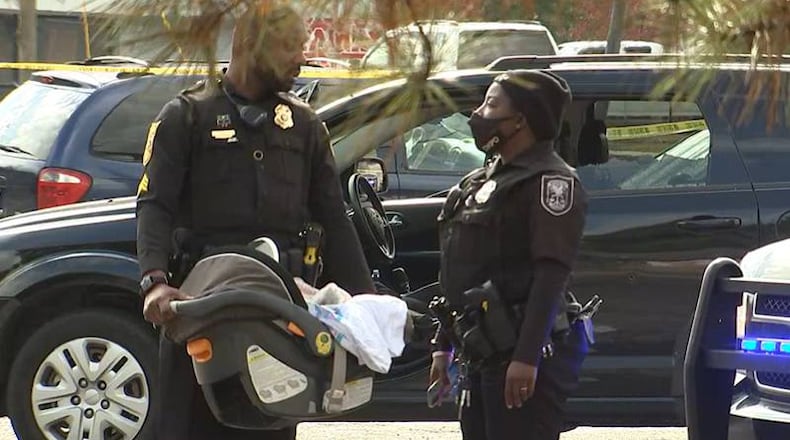 A man was killed and a child was injured in DeKalb County on Monday, police said.