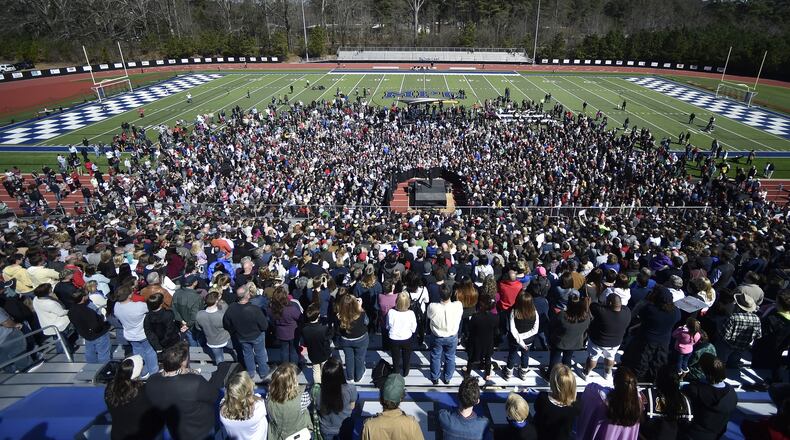 Republican presidential candidate Marco Rubio of Florida speaks at Mount Paran Christian School in Kennesaw on Saturday. AP/Mike Stewart