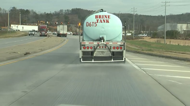 The Georgia Department of Transportation is treating icy roads Tuesday.