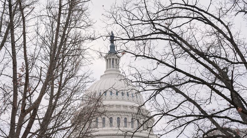 The U.S. Capitol is photographed, Monday, Jan. 5, 2026, in Washington. (AP Photo/Mariam Zuhaib)