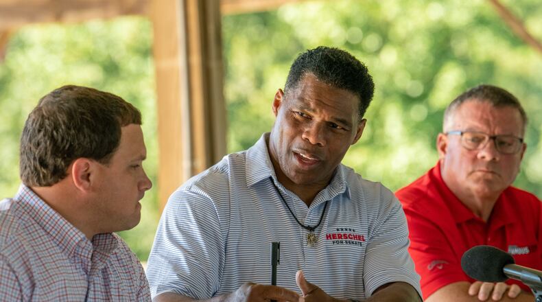 Calling himself “a proud pro-life Christian," Republican U.S. Senate candidate Herschel Walker said he would support South Carolina U.S. Sen. Lindsey Graham's proposal seeking a national ban on abortions after 15 weeks with exceptions for rape, incest and when the life of the mother is at risk. (Hyosub Shin / Hyosub.Shin@ajc.com)