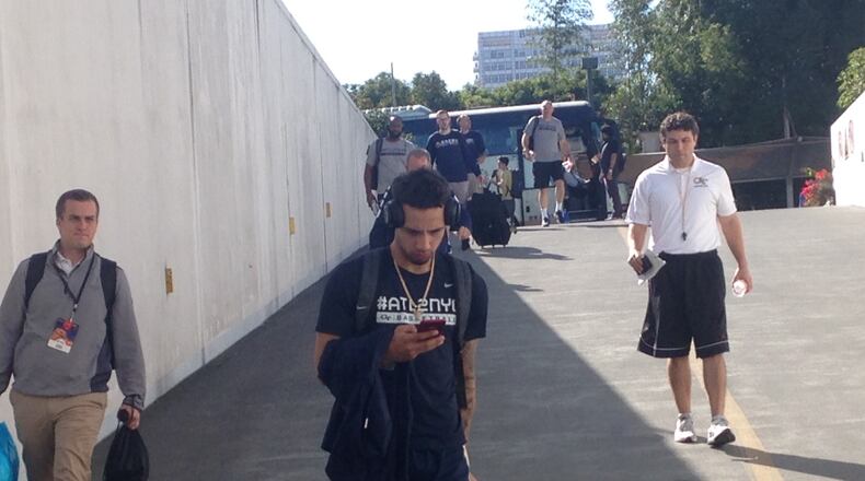 Georgia Tech freshman Jose Alvarado enters Baoshnan Arena Thursday afternoon in Shanghai.