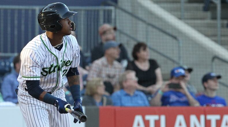 Braves top prospect Ronald Acuna opened the season with the Gwinnett Stripers.