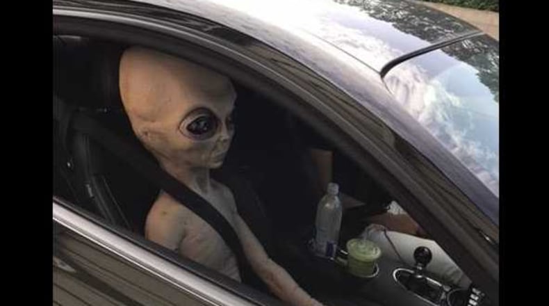 Police in Alpharetta were not expecting this passenger during a traffic stop on Sunday.