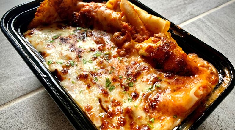 A takeout order of Lasagna Matta from Campagnolo is a generous portion and travels well. Henri Hollis/henri.hollis@ajc.com