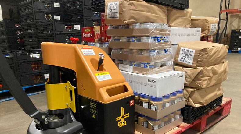 This is the new electric pallet jack Urban Recipe purchased with the grant from the Atlanta Community Food Bank.