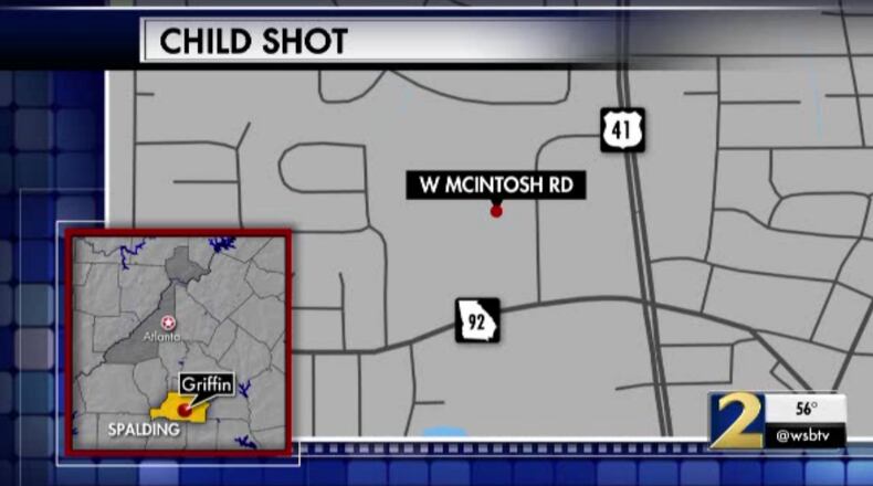 A 7-year-old boy was accidentally shot in Griffin on Monday, authorities said.