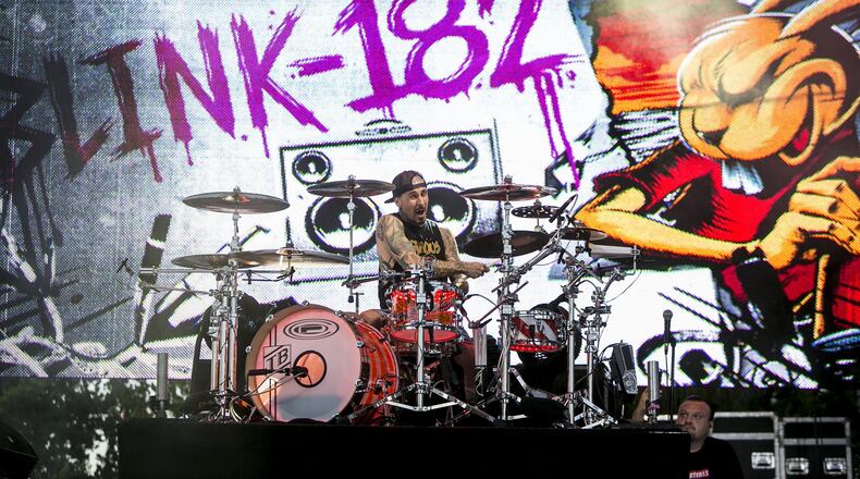 Blink-182 will share headlining duties with Bruno Mars on Saturday at 9:30 p.m. with a performance on the Roxy Stage. Photo: Richard Graulich / The Palm Beach Post)