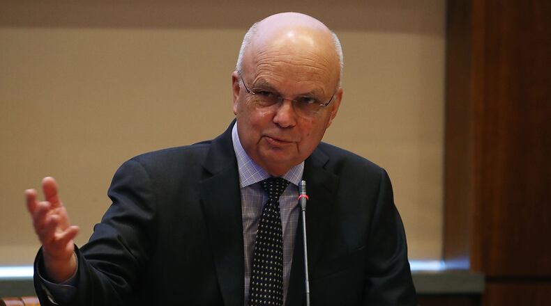 Former CIA and NSA Director Gen. Michael Hayden delivers remarks on the nation's national security and alleged hacking and interference in the 2016 presidential and national elections, at the National Academy of Sciences on October 18, 2017 in Washington, DC.