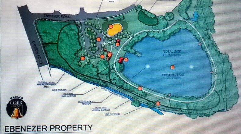 While no funding is approved, the master plan for the Ebenezer Downs Park was adopted by the Cobb County Board of Commissioners on Dec. 16. (Courtesy of Cobb County)
