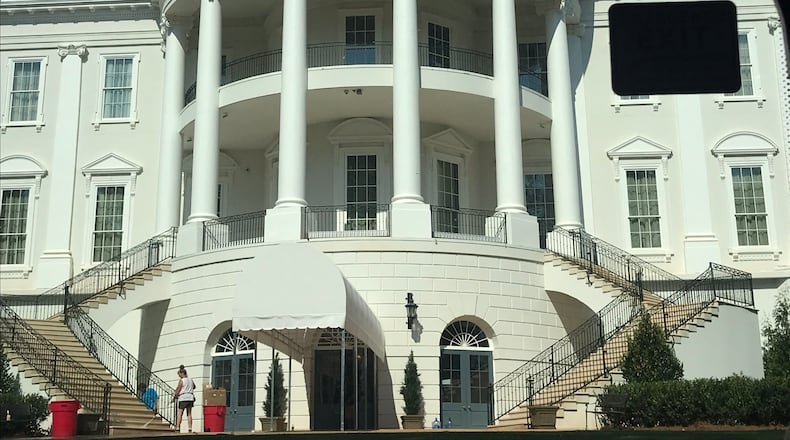 This is the White House set on Tyler Perry Studios that was built over the summer of 2019. The studio is hosting the Democratic presidential debate Nov. 20.