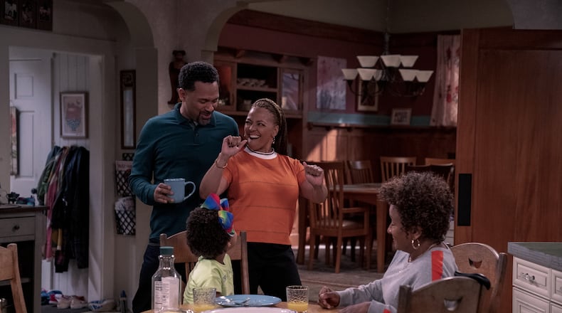 From left, Mike Epps, Kim Fields and Wanda Sykes star in “The Upshaws.” (Lara Solanki/Netflix)