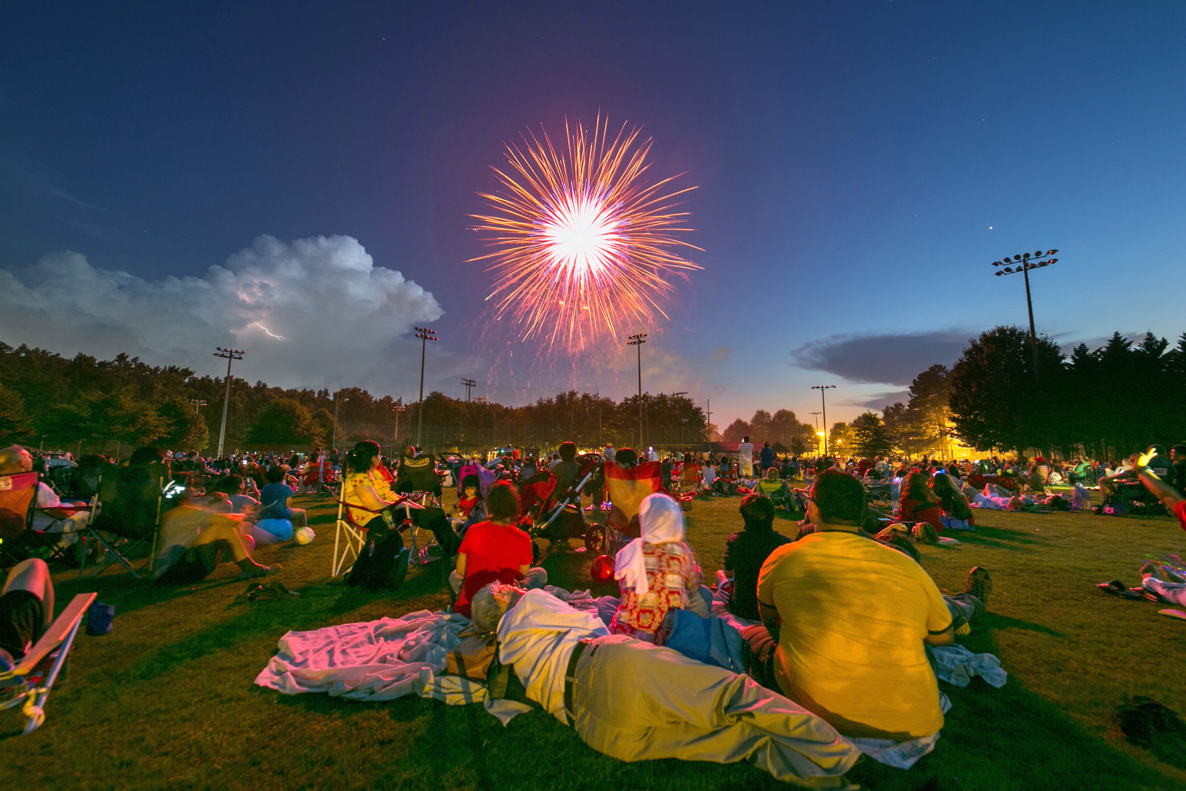 Fireworks will be set off at dusk at Alpharetta’s Independence Day event at Wills Park.