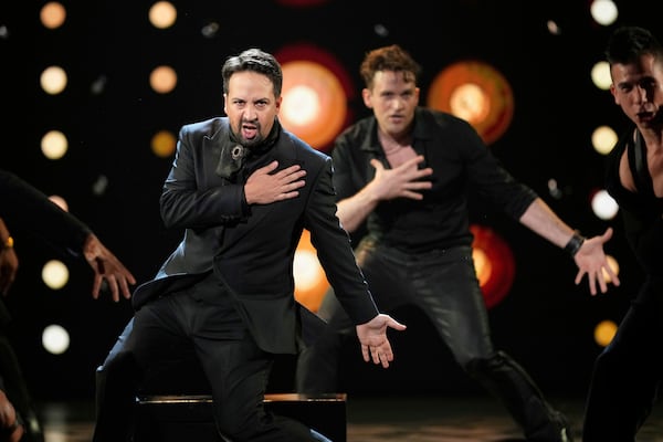 Lin-Manuel Miranda performs a medley from "Hamilton" during the 78th Tony Awards on Sunday, June 8, 2025, at Radio City Music Hall in New York. (Photo by Charles Sykes/Invision/AP)