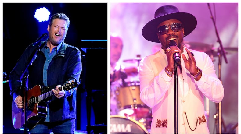 Blake Shelton (left) and Anthony Hamilton are two of the numerous artists hitting the road later this summer and into fall of 2021.