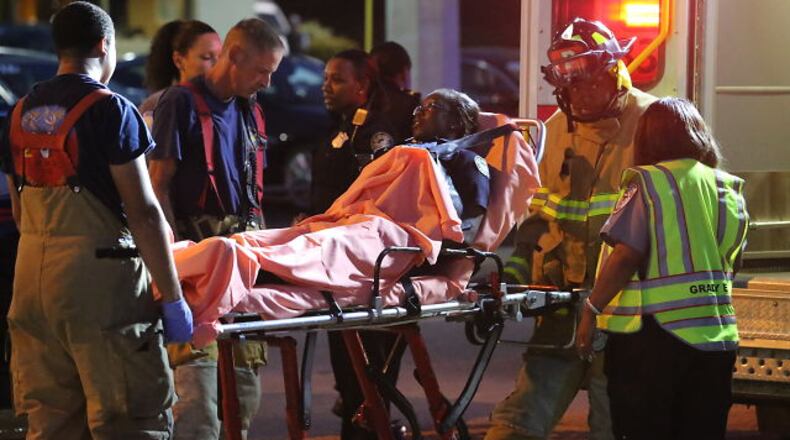 A predawn wreck injured an Atlanta police officer.