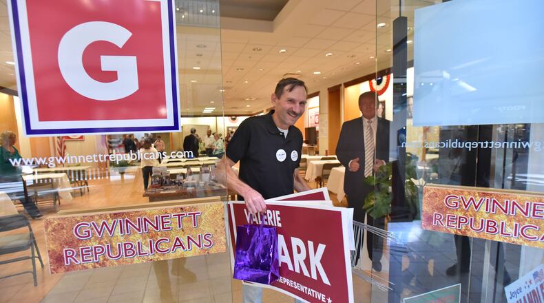 In this 2016 file photo, Tom Ellis leaves Gwinnett County Republican party headquarters in Gwinnett Place Mall. HYOSUB SHIN / HSHIN@AJC.COM