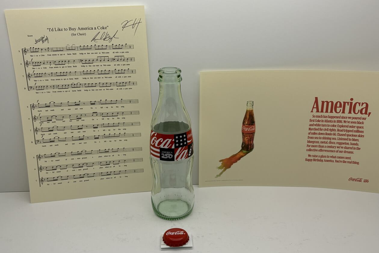 Coca-Cola items will be included in a time capsule that's set to be buried July 4 in honor of America's 250th birthday. (Courtesy of America250)