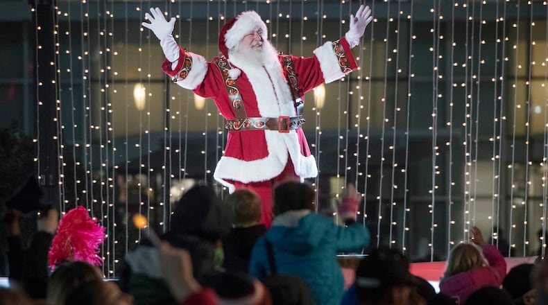 In this file photo, special guest Santa Claus greeted thousands of Atlantans who came out to celebrate the 69th annual Macy's Great Tree Lighting on Sunday, Nov. 20, 2016 in Atlanta.