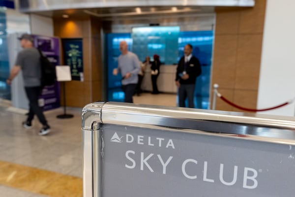 Delta Sky Clubs, like the one at Concourse F at Hartsfield-Jackson Atlanta International Airport, have seen overcrowding the past few of years. (Arvin Temkar/AJC)