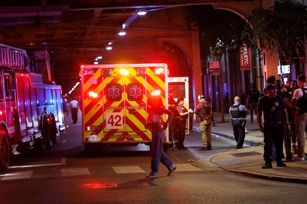 Officers work the scene of a shooting Wednesday, July 2, 2025, in Chicago. (Armando L. Sanchez/Chicago Tribune via AP)