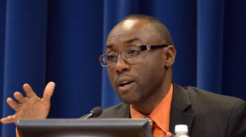 DeKalb County Commissioner Larry Johnson was elected the board’s presiding officer on a 5-1 vote on Tuesday. HYOSUB SHIN / HSHIN@AJC.COM