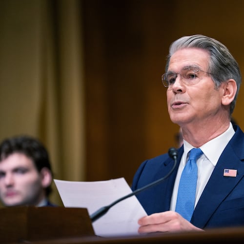Treasury Secretary Scott Bessent testifies before the Senate Committee on Finance, Wednesday, June 3, 2026 in Washington. (AP Photo/Allison Robbert)