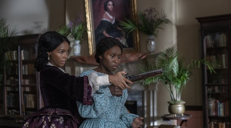 Janelle Monáe stars as Marie Buchanon and Cynthia Erivo as Harriet Tubman in HARRIET, a Focus Features release. Photo credit Glen Wilson/Focus Features