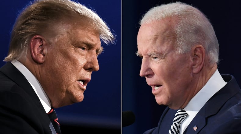 There are two weeks left until the election between Republican President Donald Trump, left, and former Democratic Vice President Joe Biden. (Jim Watson/Saul Loeb/AFP/Getty Images/TNS)