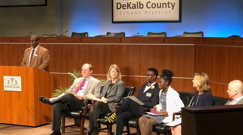 DeKalb County School Superintendent Steve Green addresses attendees for the swearing-in ceremony for board members beginning new terms in 2019. MARLON A. WALKER / MARLON.WALKER@AJC.COM