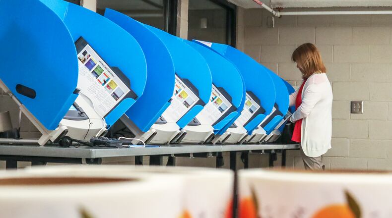Wanda Jackson casts her vote at the Best Friend Park precinct at 6224 Jimmy Carter Blvd in Norcross to vote on Gwinnett's MARTA referendum early Tuesday, March 19, 2019. JOHN SPINK/JSPINK@AJC.COM