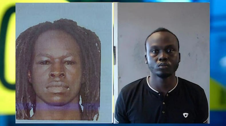 Ajang Ruach (left) and Ofieo Ojego are both suspects in a fatal shooting at Brannon Hill Condominiums on May 8. Ojego has been arrested, while authorities are still looking for Ruach.