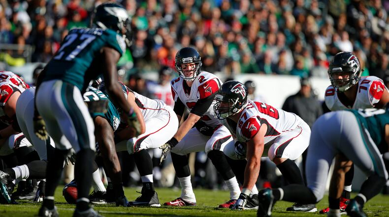 Falcons quarterback Matt Ryan calls a play against the Philadelphia Eagles Nov. 13, 2016, in Philadelphia.