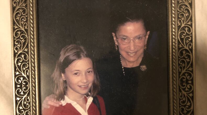 Naomi Shavin mailed a letter to Supreme Court Justice Ruth Bader Ginsburg at age 5 and later met her role model in her chambers in 2003. (Handout)