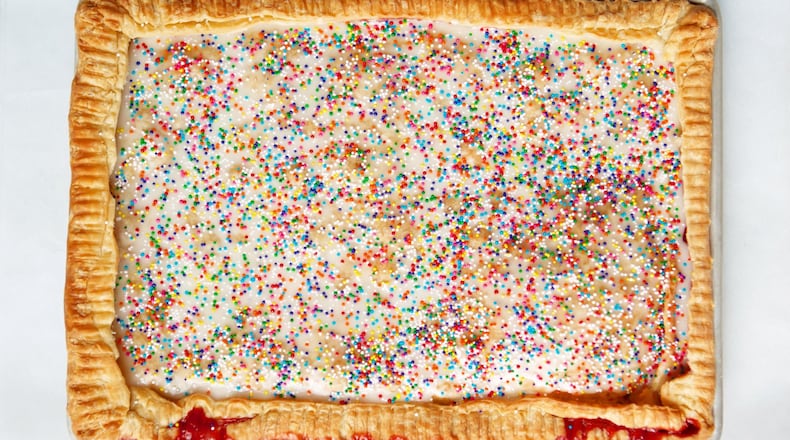 Frosted Strawberry Slab Pie with a Cream Cheese Crust from “Pie Squared: Irresistibly Easy Sweet & Savory Slab Pies” by Cathy Barrow. Copyright © 2018 by Cathy Barrow. CONTRIBUTED BY GRAND CENTRAL PUBLISHING