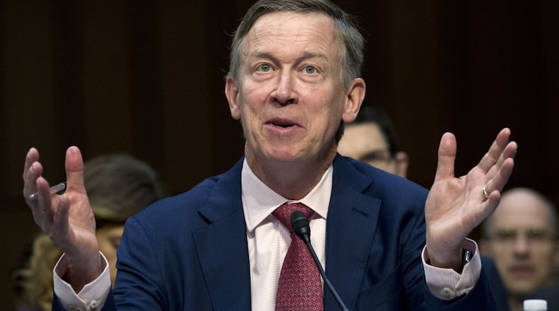 John Hickenlooper, Governor of Colorado, speaks at the Restoring Our Democracy program at the Bipartisan Policy Center on APril 17, 2018 in Washington, D.C. (Michael Brochstein/Sipa USA/TNS)