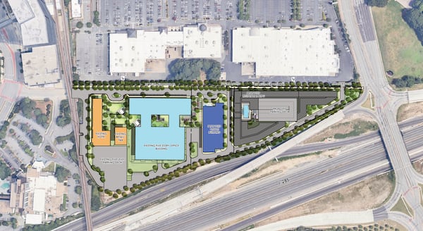 This is a site map of the mixed-use Campus 244 project in Dunwoody. (Courtesy of Georgetown Co./City of Dunwoody)