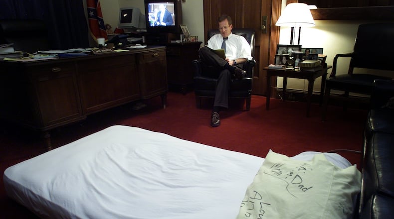 Former U.S. Rep. Jack Kingston, R-Savannah, shown here in 2001, slept in his office for years. (AJC file)